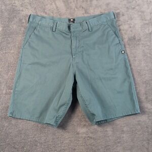 Men's DC Skater Shorts Size 36 Cotton Flat Front Color Green